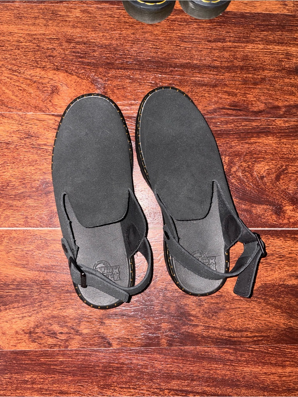 Dr. Marten Black Slip-On Backstrap Sandals